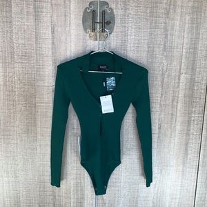 BARDOT Women's Rosario Cutout-Front Ribbed‎ Bodysuit